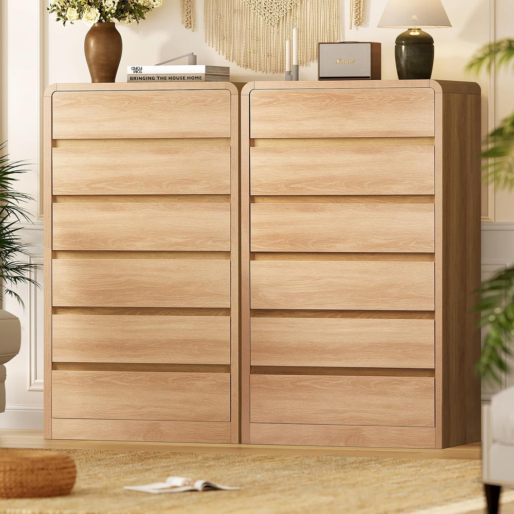 TEENFON Tall Dresser for Bedroom with 6 Drawers, 49.2" Tall Dressers &am...