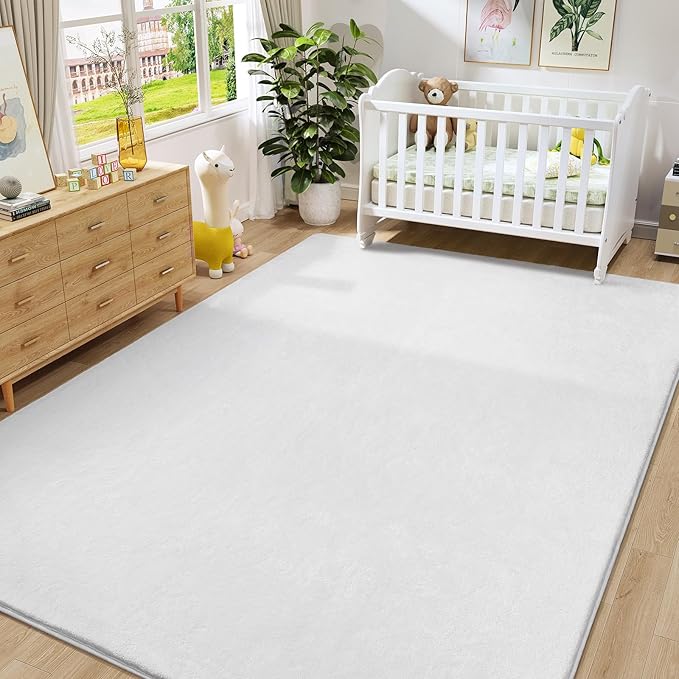 Amearea Modern Area Rugs for Bedroom Living Room, 4x6 Feet White Thickened - Image 6
