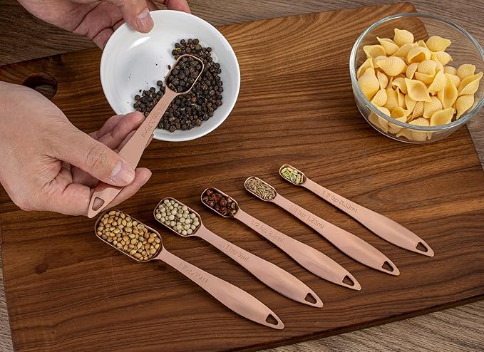 Accurate 18/8 Stainless Steel Measuring Spoons, Heavy Duty Good Handle Set of 6 - Image 7