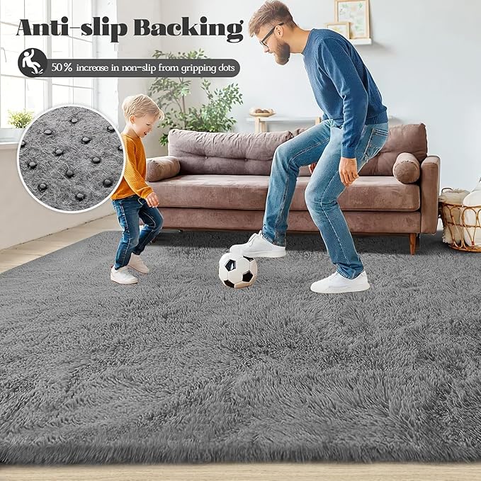 2x6 Runner Rug for Bedroom: Fluffy Shag Soft Washable Rugs Small Fuzzy Plush - Image 7