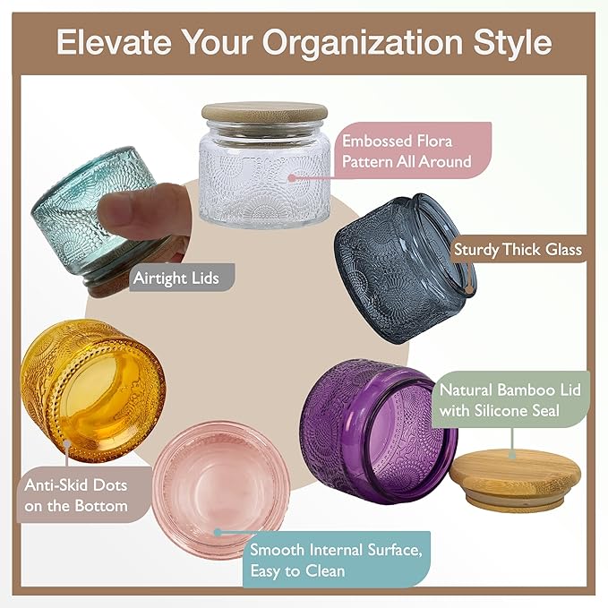 4 oz Colored Mini Glass Jars - Image 2