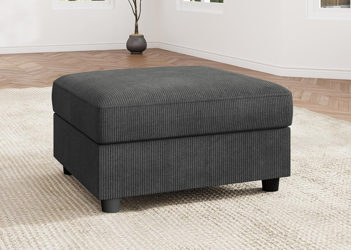 honbay modern corduroy ottoman module sofa, ottoman bench, main product view