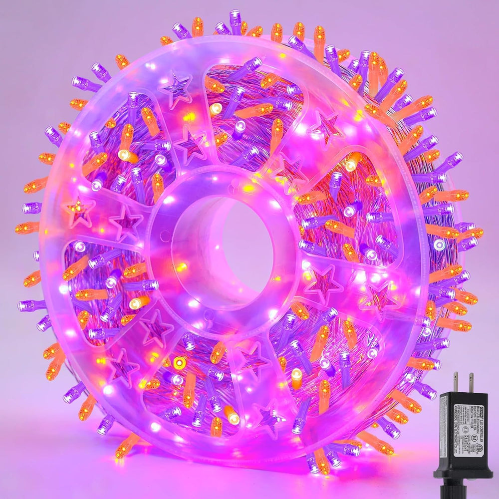 Halloween String Lights Orange and Purple 165ft 500 LED
