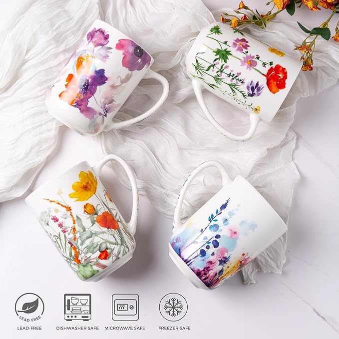 AmorArc Porcelain Tea Mug with Infuser and Lids, 18 Oz Large Cup Strainer with - Image 8