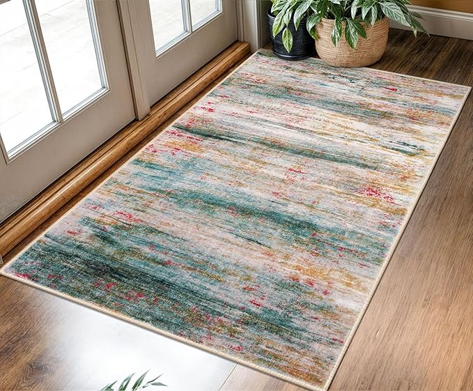 KOZYFLY Area Rug 3x5 Modern Ombre Living Room Rug, Washable Rugs by KOZYFLY