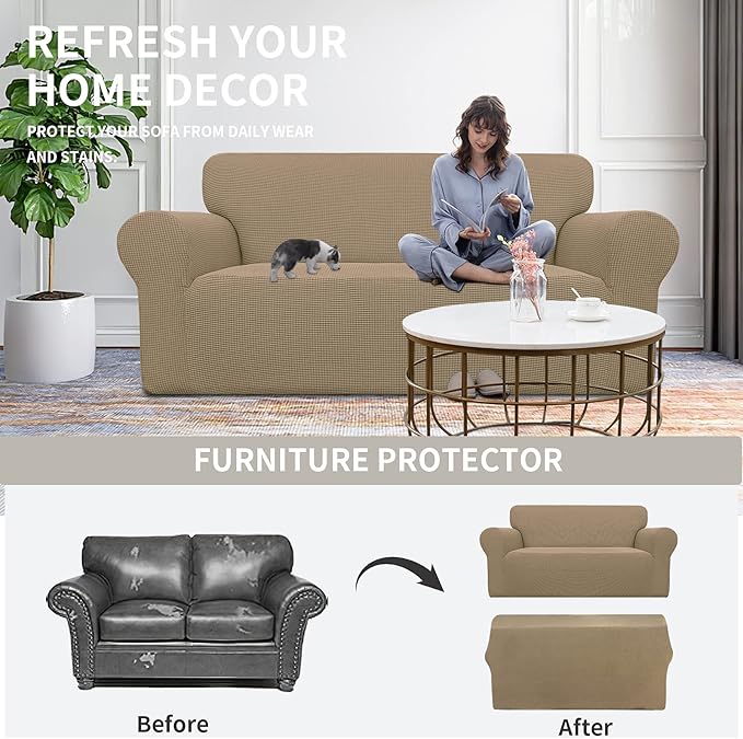 Easy-Going Stretch Oversized Loveseat Slipcover 1-Piece Sofa Cover Furniture - Image 4