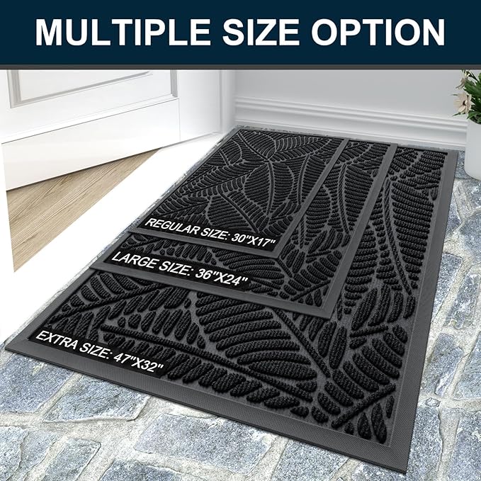 Colorxy Waterproof Doormat, Sturdy Natural Rubber Front Indoor Mat, Non Slip - Image 7