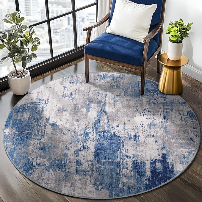 Washable Area Rugs 8ft Non-Slip Modern Abstract Soft - Image 6