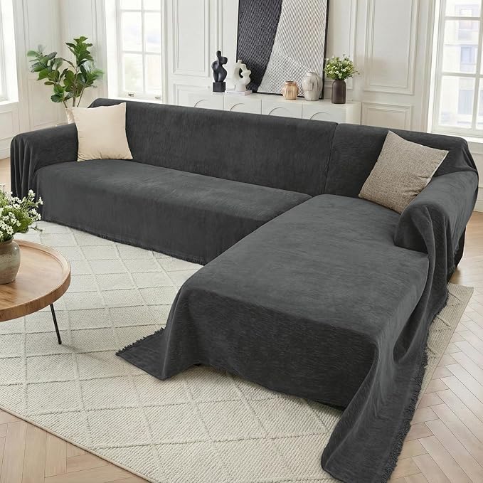 Sectional Couch Covers, 2 Pieces Washable L Shaped Couch Covers Sofa Blanket by Unknown