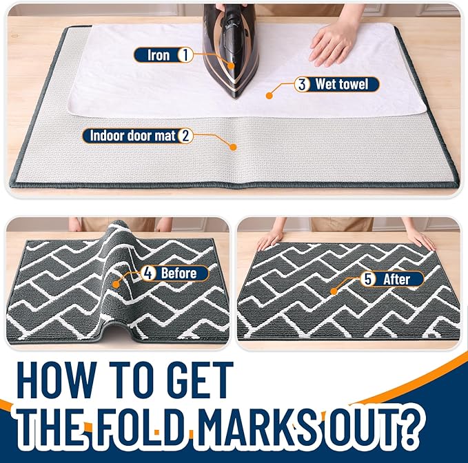 OLANLY Front Door Mat, Non-Slip Rubber Backing, Dirt Resistant and Absorbent - Image 7