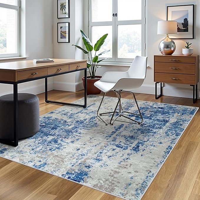 4x6 Area Rugs for Living Room Rug Washable: Abstract Rug for Dining Room - Image 3