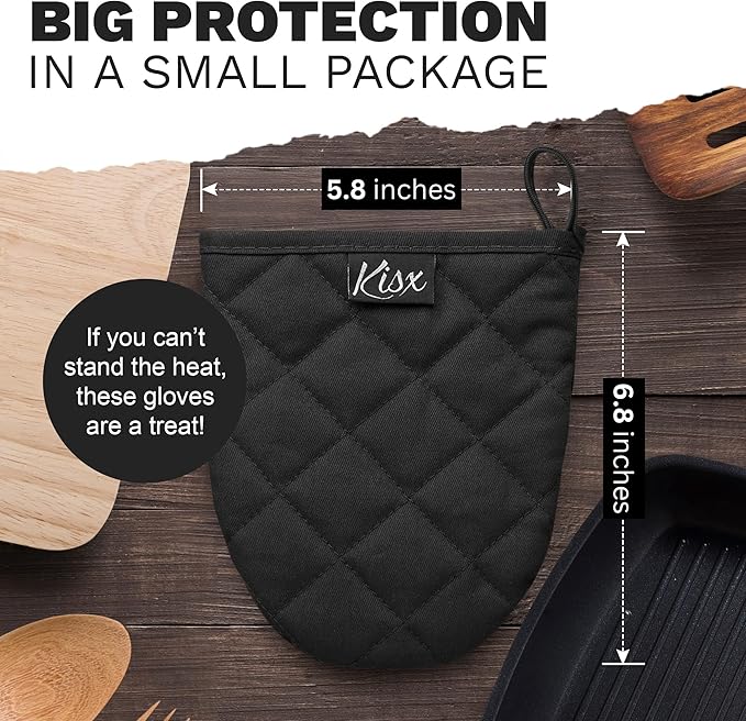 Oven Mitts Heat Resistant – Mini Oven Mitts, Silicone Gloves Heat Resistant - Image 2