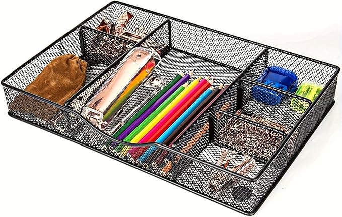VyGrow Desk Drawer Organizer Tray, Metal Mesh Drawer Organizers Office by VyGrow
