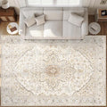 Area Rugs 9x12 Vintage Rug: Large Washable Living Room Rug Retro Medallion by MXSANYOORUG