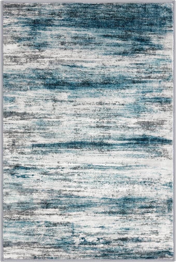 KOZYFLY 4x6 Area Rug Modern Abstract Washable Large Entryway Rug Non-Slip Soft - Image 8