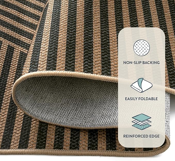 Lahome Modern Geometric Easy Jute Carpet, 6x9 Area Rugs - Image 3