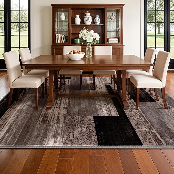 5x7 Washable Area Rugs for Living Room and Bedroom, Vintage Checkered Pattern - Image 4