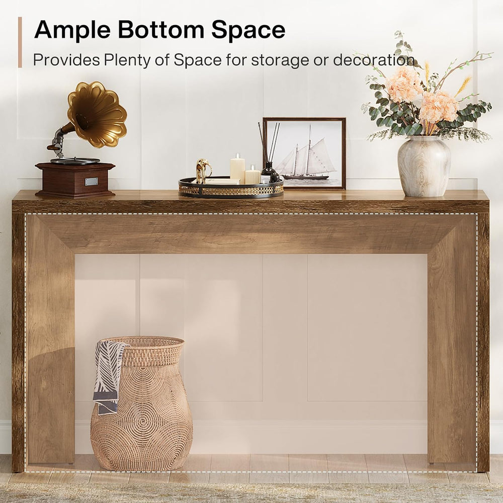 Tribesigns 55-Inch Farmhouse Console Table, Wooden Couch Table Behind Sofa wi...