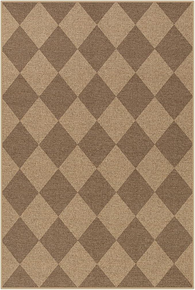 Lahome Colette Checkered Easy Jute Rug, 2x3 Entryway Rug Indoor Outdoor Front - Image 8