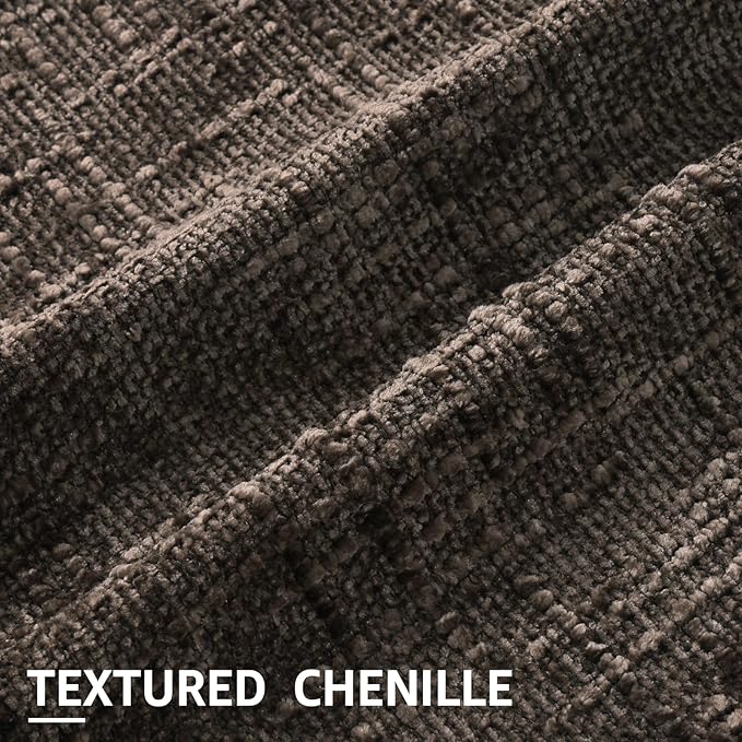 decorUhome Dark Brown Chenille Euro Sham Throw Pillow Covers 24x24 Set of 2 - Image 2