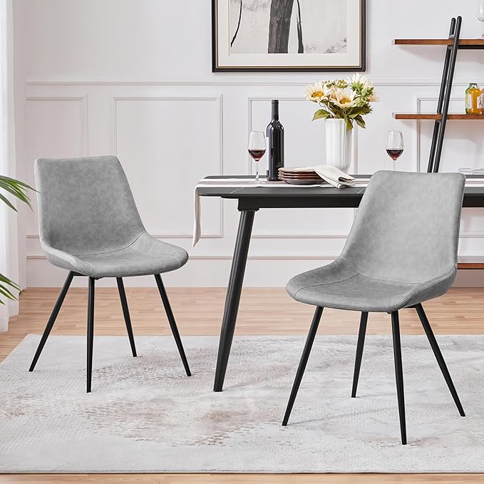 Yaheetech Dining Chairs Set of 2 Modern Upholstered Dining Room Chairs with F...