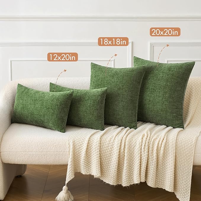 MIULEE Pack of 2 Couch Throw Pillow Covers 18x18Inch Soft Moss Green Spring - Image 4