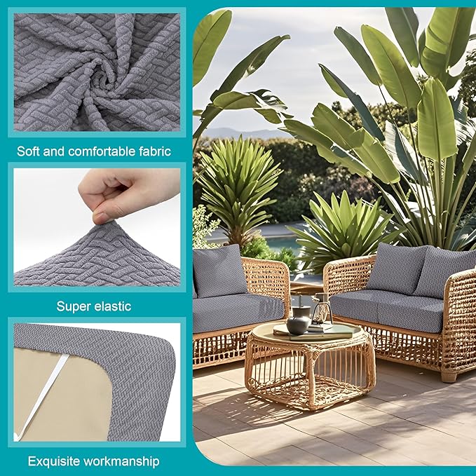 12Pcs Stretch Patio Cushion Covers, Outdoor Couch Covers Replacement, Outdoor - Image 3