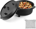 5QT Cast Iron Dutch Oven with Stainless Steel Scrubber, HaSteeL 2-In-1 by HaSteeL