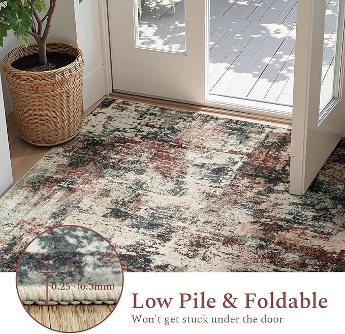 Rugflix 5x7 Area Rugs for Living Room, Washable Large Rug Stain-Resistant Low - Image 5