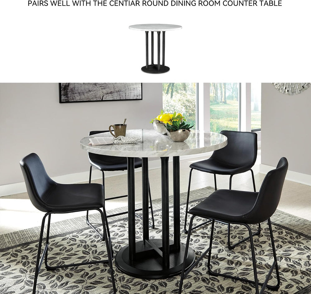 Signature Design by Ashley Counter Height Bar Stool, Set of 2, Black