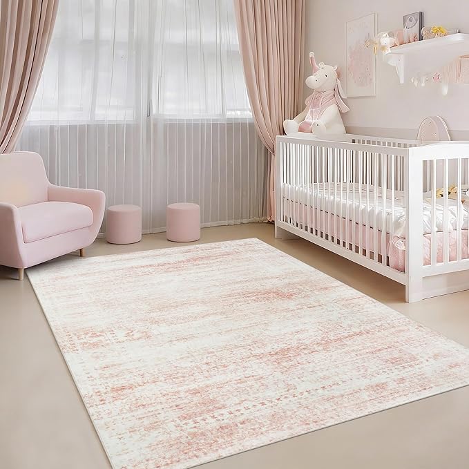 Washable Rugs 4x6 Area Rugs for Living Room, Kids Room, Nursery- Soft Faux Wool - Image 7