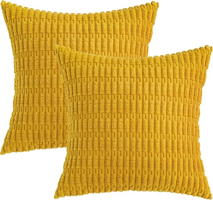 MIULEE Pack of 2 Corduroy Decorative Throw Pillow Covers 16x16 Inch Soft Boho - Image 6