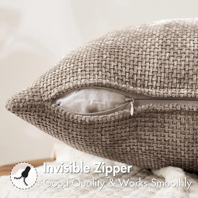MIULEE Pack of 2 Couch Throw Pillow Covers 20x20 Inch Light Khaki Boho Accent - Image 5