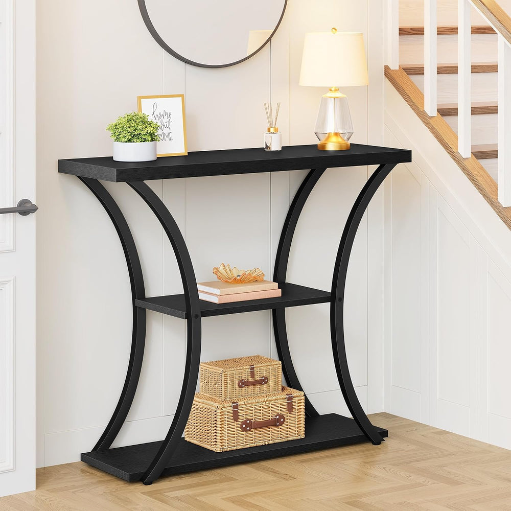 Hoctieon 3 Tier Console Table with Open Wood Shelves, Decorative Entryway Tab...