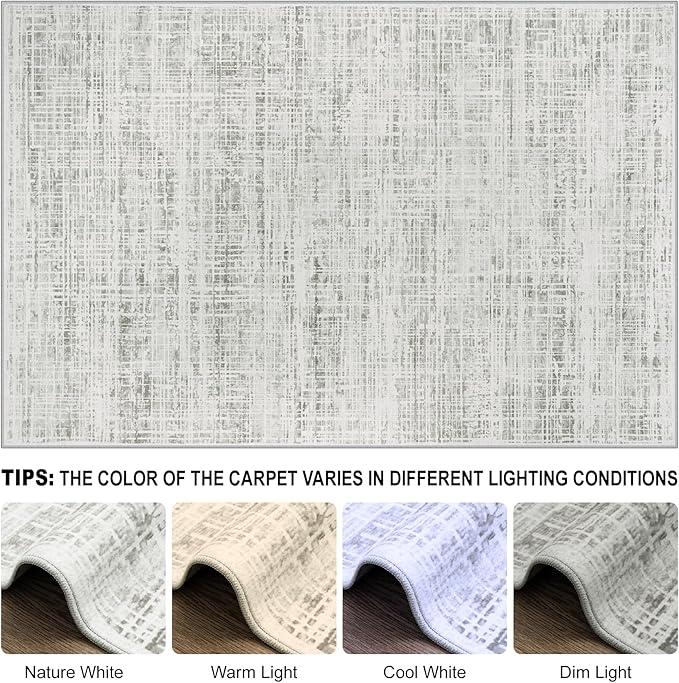 5x7 Area Rugs Washable Rug: Anti-Skid Abstract Modern Living Room Rug Soft Thin - Image 8