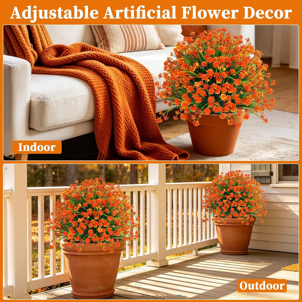 Yangrass 2 Pack Fall Artificial Flower Topiary Balls with Ground Spike