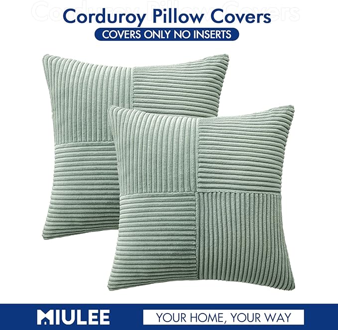 MIULEE Greyish Green Decorative Throw Pillow Covers 18x18 Inch - Image 6