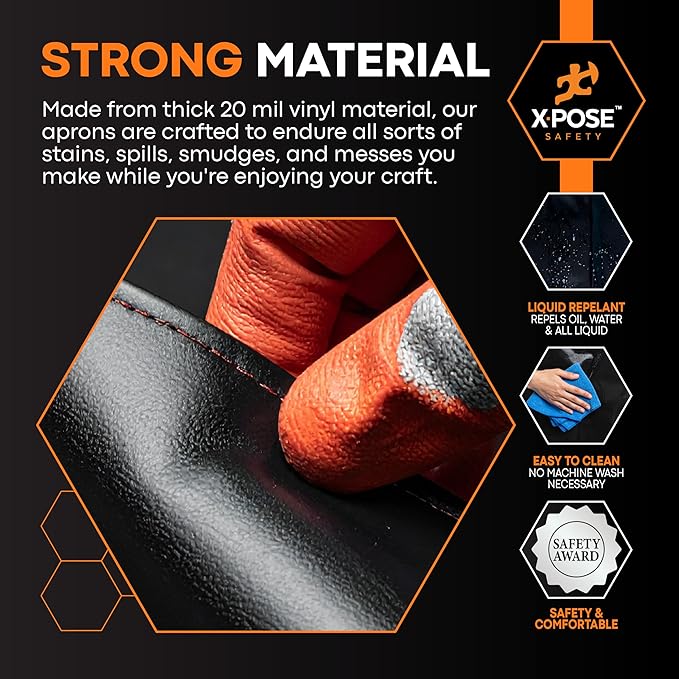 Xpose Safety Heavy Duty Vinyl Waterproof Aprons, Industrial and Commercial Use - Image 4