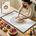 Non Stick Silicone Pastry Mat for Dough Rolling, Silicone Mat for Baking Pizza by MimekitchenKitchenHelper