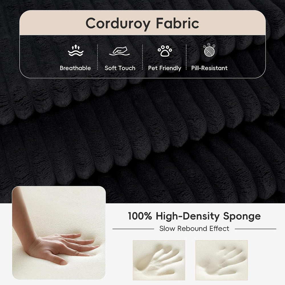 Cloud Modular Floor Boneless Sofa Bed, 81" Corduroy Convertible Loveseat...