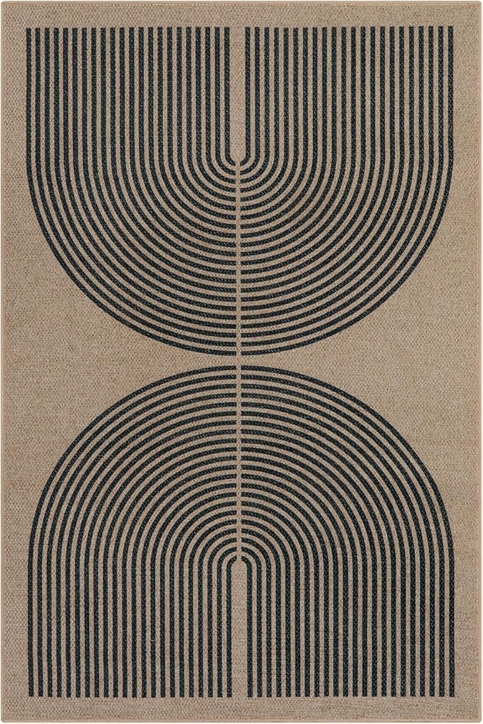 Lahome Enfys Modern Rainbow Easy Jute Office Rug, Outdoor Patio Rug 4x6 - Image 7
