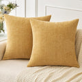 MIULEE Pack of 2 Couch Throw Pillow Covers 18x18 Inch Soft Gold Chenille Pillow by MIULEE