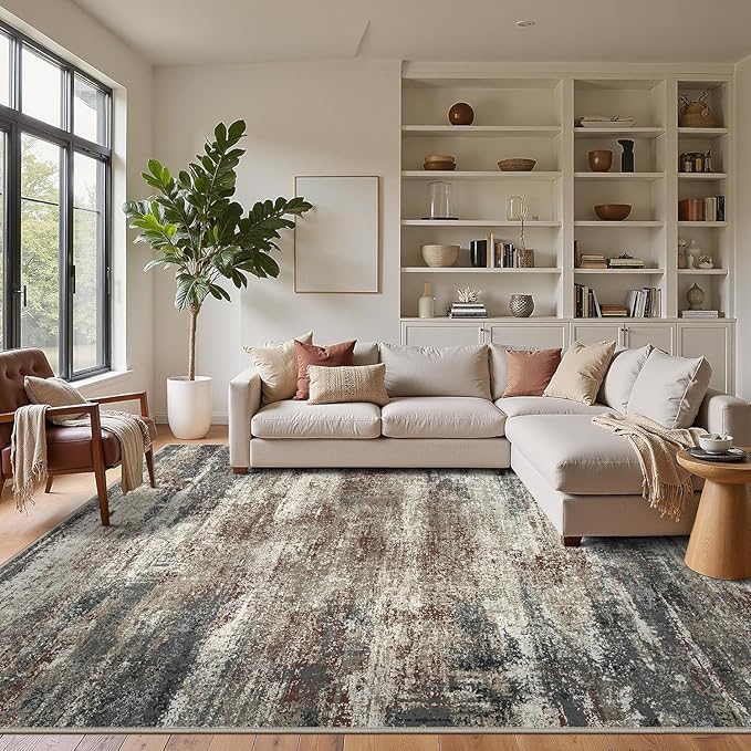 Area Rugs 5x7 for Living Room Bedroom, Modern Abstract Machine Washable Rug - Image 3