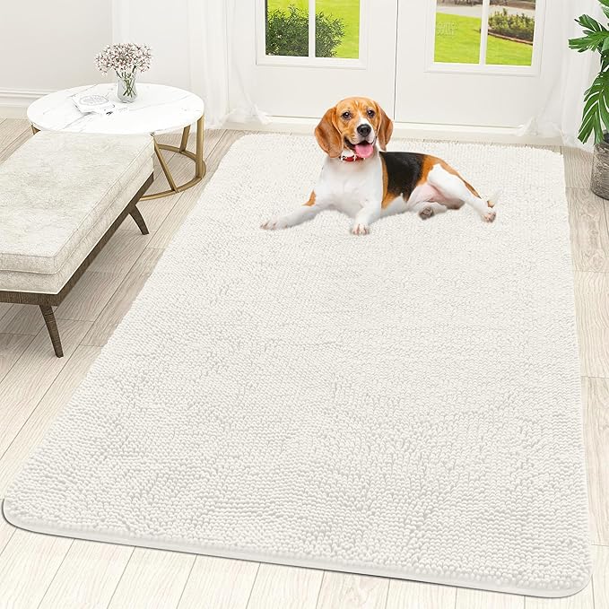 OLANLY Dog Door Mat for Muddy Paws 59x35, Absorbs Moisture and Dirt, Absorbent by OLANLY