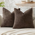 MIULEE Pack of 2 Couch Throw Pillow Covers 18x18 Inch Neutral Dark Brown Boho by MIULEE