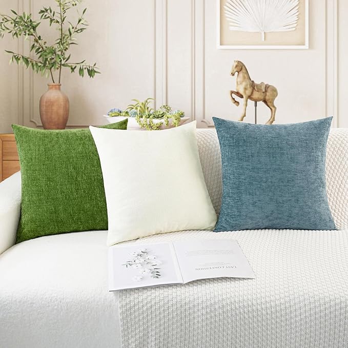 CaliTime Throw Pillow Covers Decorative 16 X 26 Inches Pack of 2 Cozy Chenille - Image 5