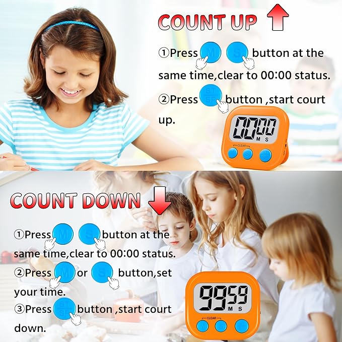 Timer for Kids Teachers Supplies Digital Kitchen Timers for Cooking Large - Image 7