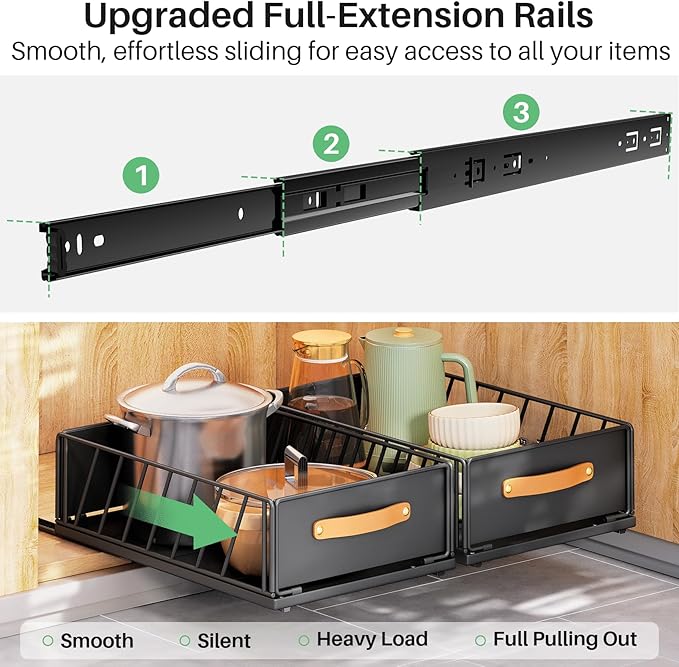 Pull out Cabinet Organizer, Heavy Duty Slide out Pantry Shelves Drawer Storage - Image 3