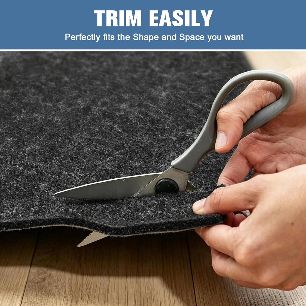 Placoot 2x8 Ft Non Slip Rug Pad Gripper, 1/6-inch Thick Shock-Absorbing Carpet Mat, Under Area Rugs Anti Skid Mat with Natural Rubber Backing, Surface Cushion for Hardwood, Carpet, Tile Floors