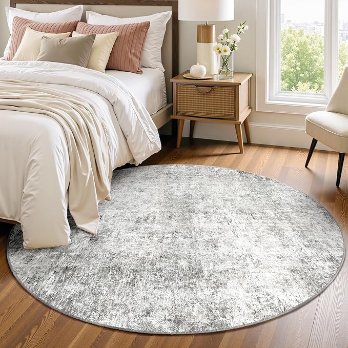 Washable Area Rugs 6ft Non-Slip Modern Abstract Soft - Image 3